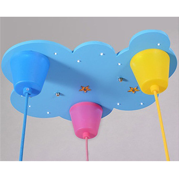 3-heads Creative Fashion Simple House Chandelier Bedroom Study Room kindergarten Lamps, Light Color:White Light