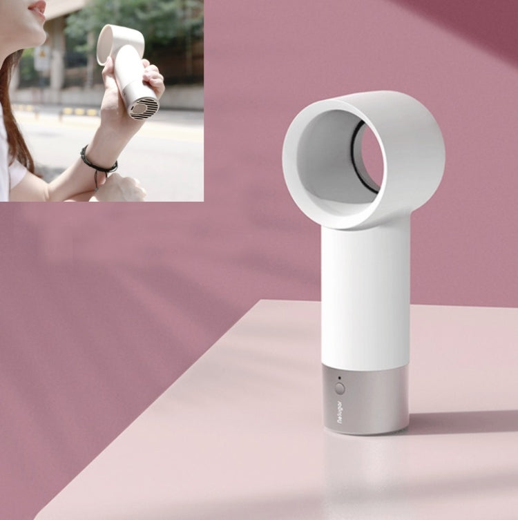 Portable Handheld Small Fan USB Fan Mini Leafless Fan(White)