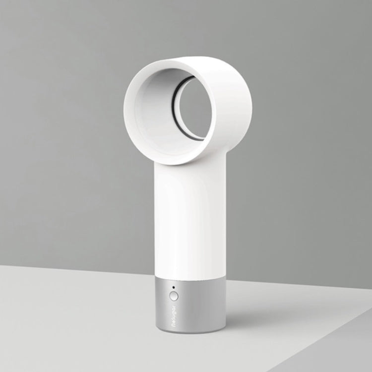 Portable Handheld Small Fan USB Fan Mini Leafless Fan(White)