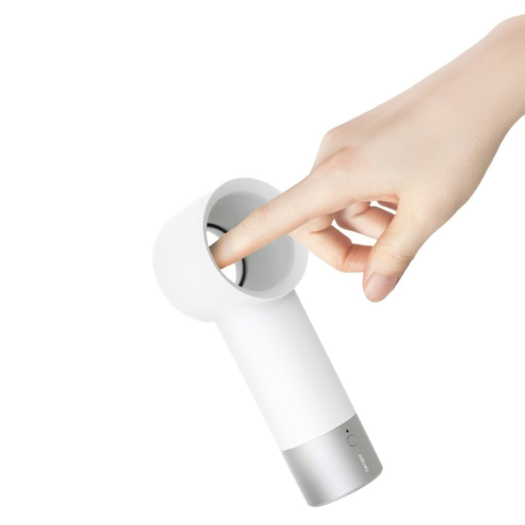 Portable Handheld Small Fan USB Fan Mini Leafless Fan(White)