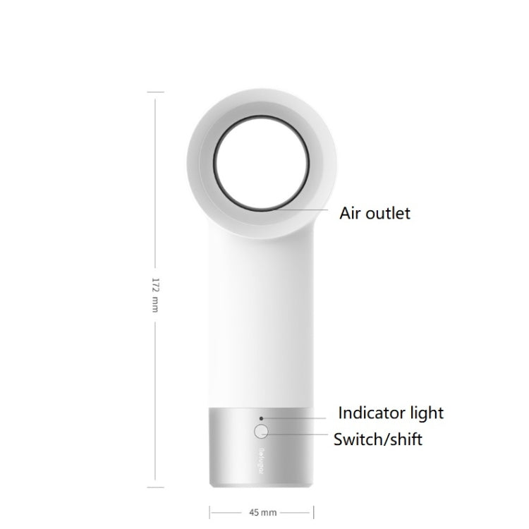Portable Handheld Small Fan USB Fan Mini Leafless Fan(White)