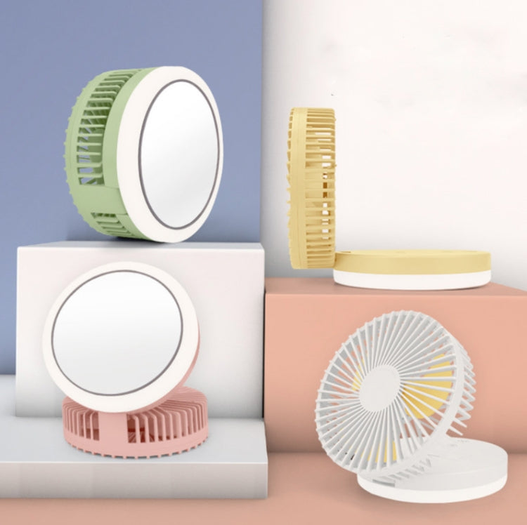 Portable Fan With Makeup Mirror Fill Light Can Be Folded With Desktop Night Light Random Color Delivery, Model:YS2008