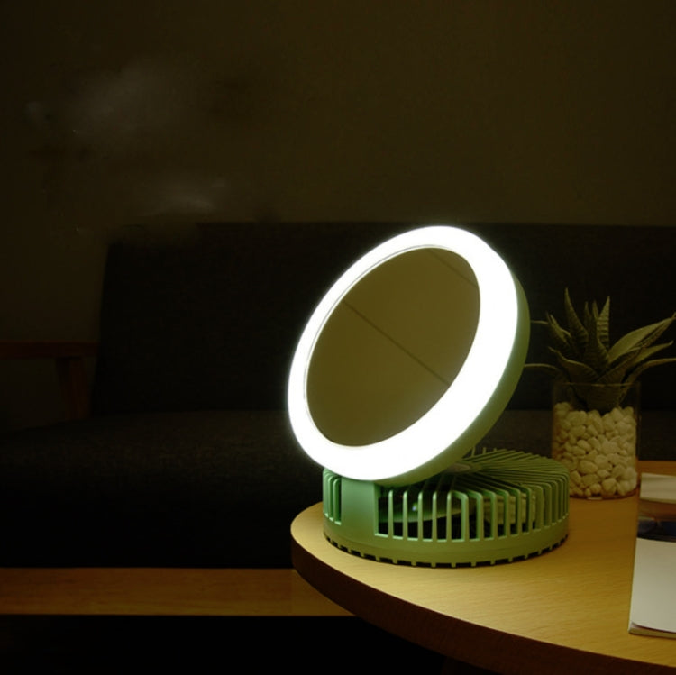 Portable Fan With Makeup Mirror Fill Light Can Be Folded With Desktop Night Light Random Color Delivery, Model:YS2008