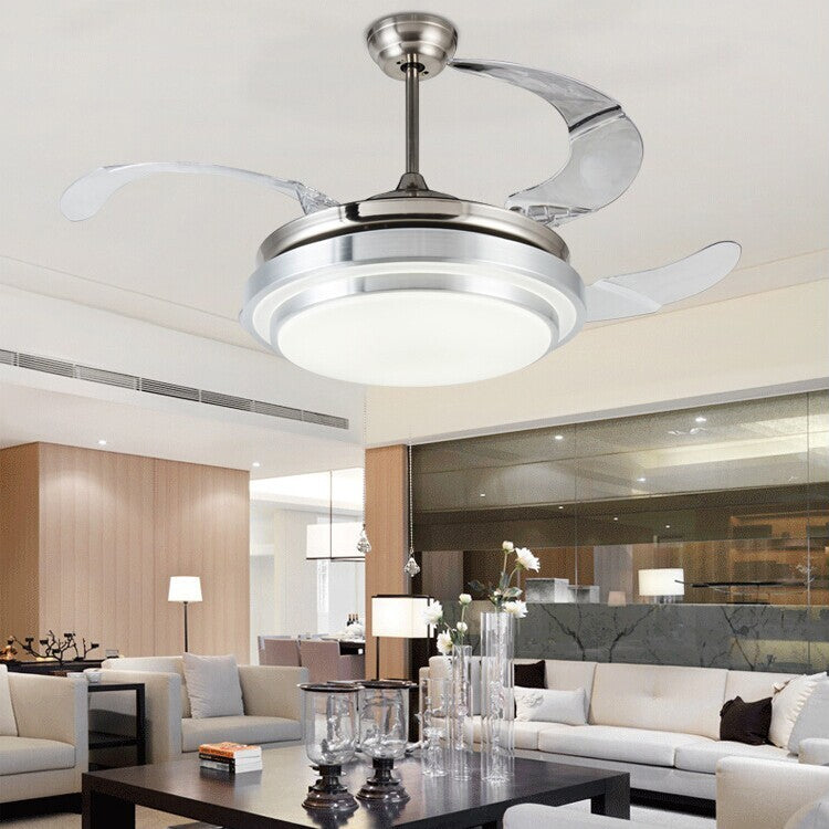 Modern Minimalist Invisible Ceiling Fan Lamp Living Room Dining Room Bedroom LED Remote Control Inverter Fan Lamp