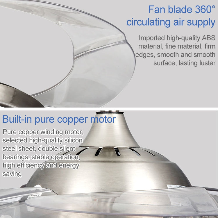 Modern Minimalist Invisible Ceiling Fan Lamp Living Room Dining Room Bedroom LED Remote Control Inverter Fan Lamp