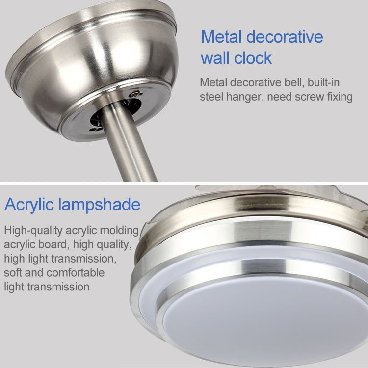 Modern Minimalist Invisible Ceiling Fan Lamp Living Room Dining Room Bedroom LED Remote Control Inverter Fan Lamp