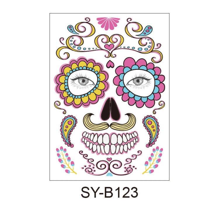 Waterproof And Sweat Proof Of The Dead Masquerade Party Temporary Stickers Halloween Face Tattoo Stickers