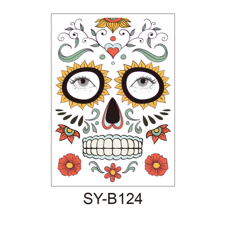 Waterproof And Sweat Proof Of The Dead Masquerade Party Temporary Stickers Halloween Face Tattoo Stickers