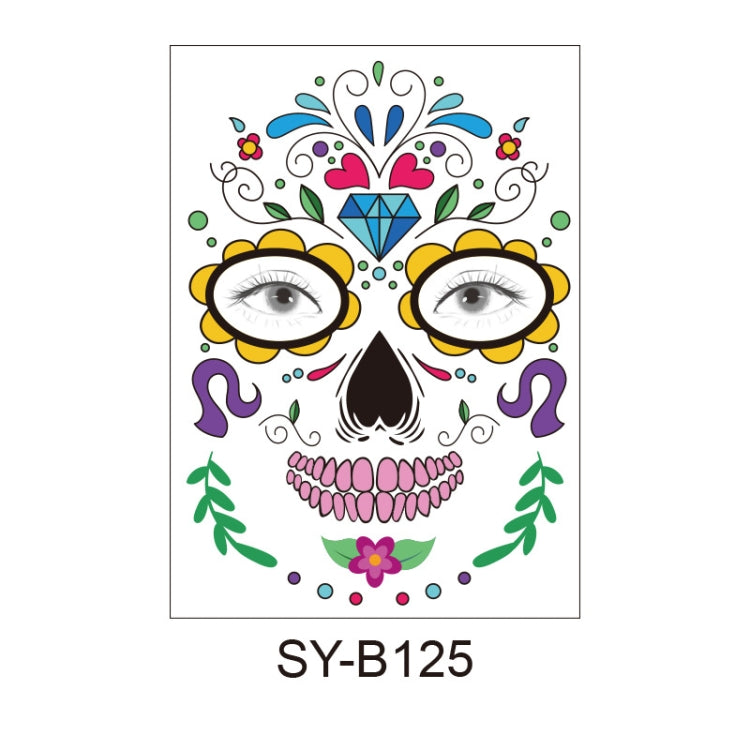 Waterproof And Sweat Proof Of The Dead Masquerade Party Temporary Stickers Halloween Face Tattoo Stickers
