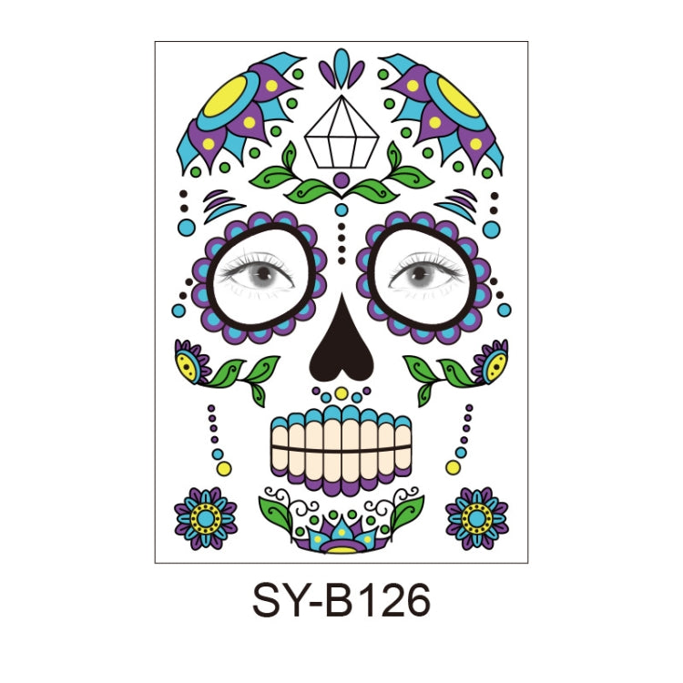 Waterproof And Sweat Proof Of The Dead Masquerade Party Temporary Stickers Halloween Face Tattoo Stickers