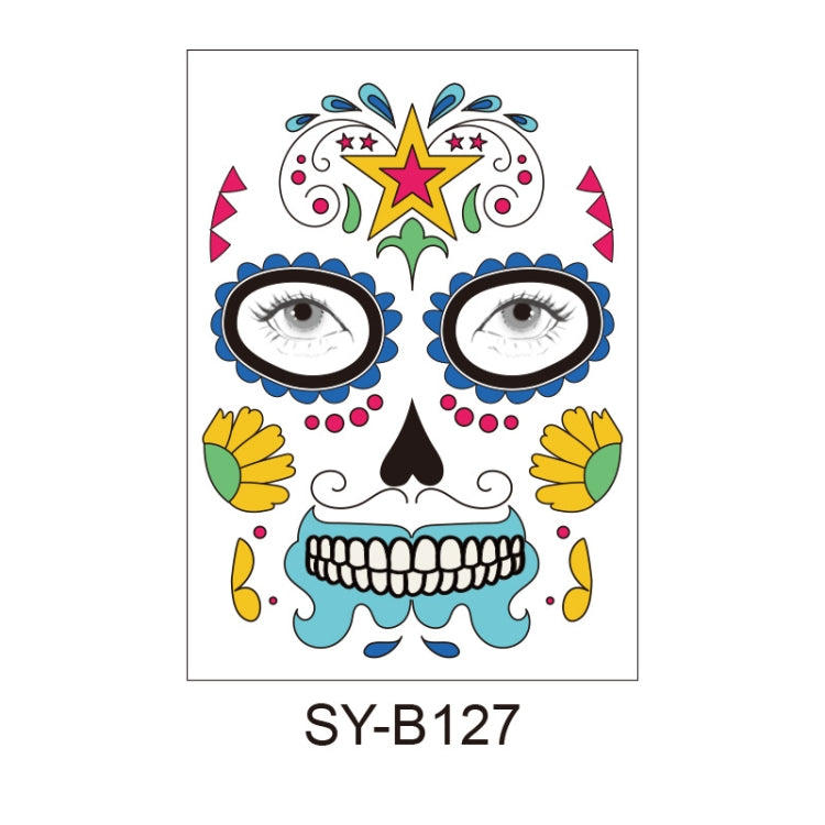 Waterproof And Sweat Proof Of The Dead Masquerade Party Temporary Stickers Halloween Face Tattoo Stickers