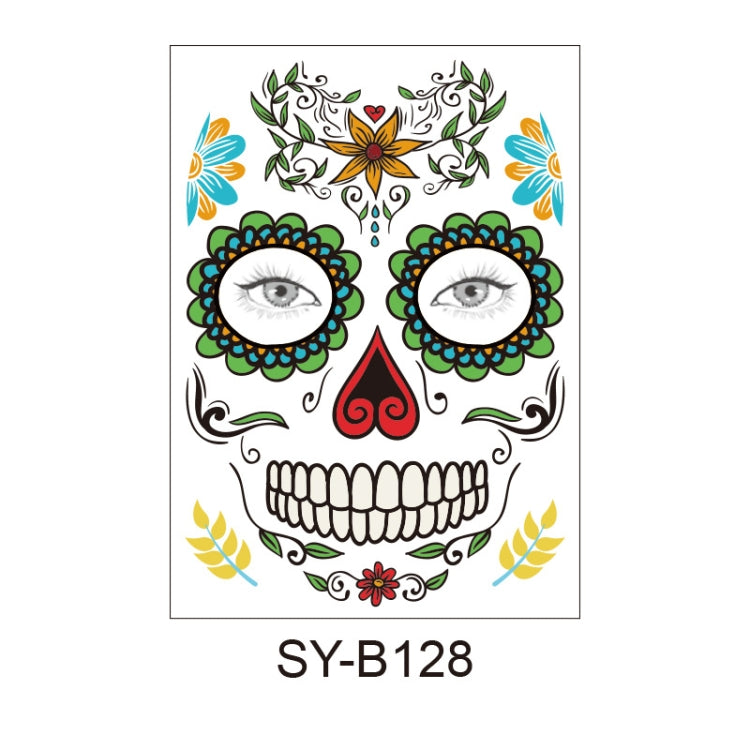 Waterproof And Sweat Proof Of The Dead Masquerade Party Temporary Stickers Halloween Face Tattoo Stickers