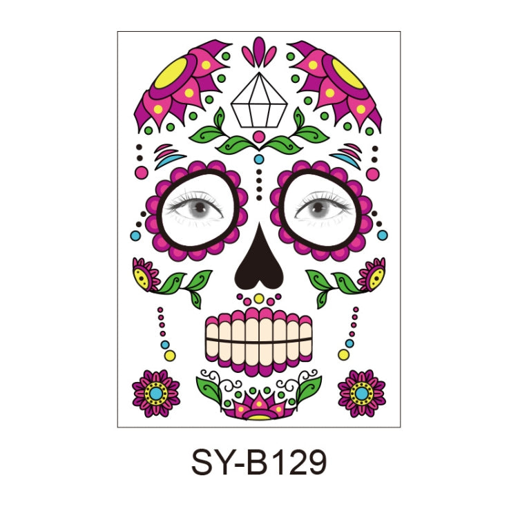 Waterproof And Sweat Proof Of The Dead Masquerade Party Temporary Stickers Halloween Face Tattoo Stickers
