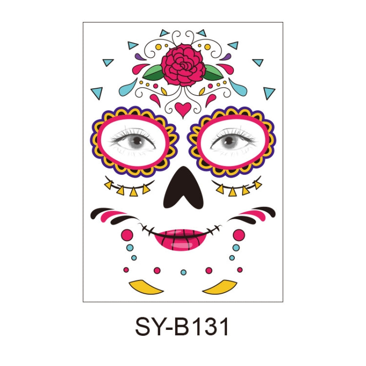 Waterproof And Sweat Proof Of The Dead Masquerade Party Temporary Stickers Halloween Face Tattoo Stickers
