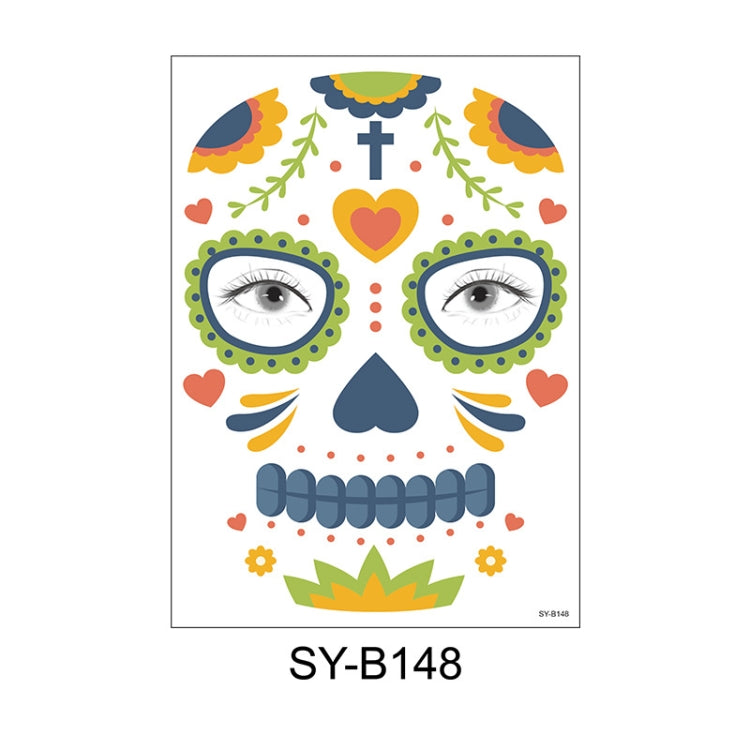 Waterproof And Sweat Proof Of The Dead Masquerade Party Temporary Stickers Halloween Face Tattoo Stickers