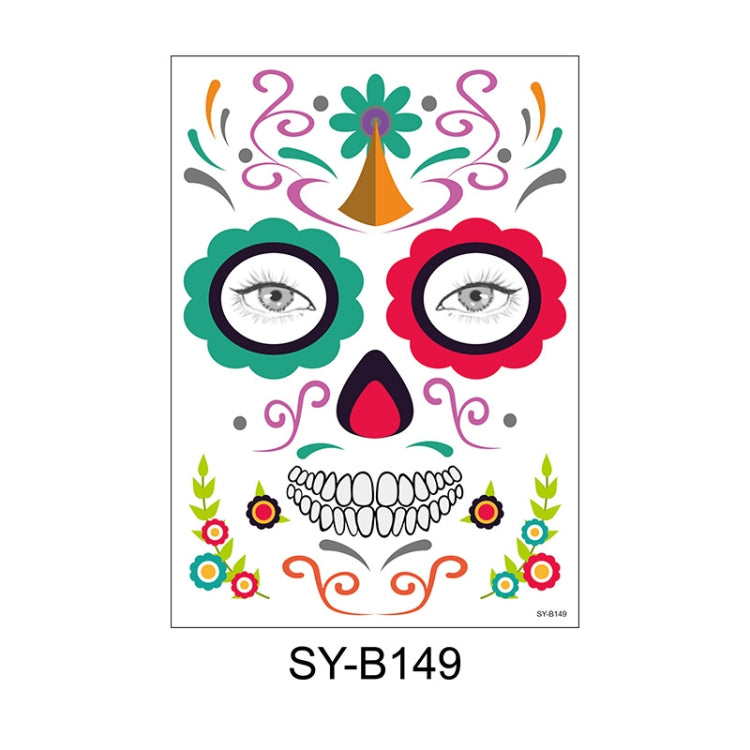 Waterproof And Sweat Proof Of The Dead Masquerade Party Temporary Stickers Halloween Face Tattoo Stickers