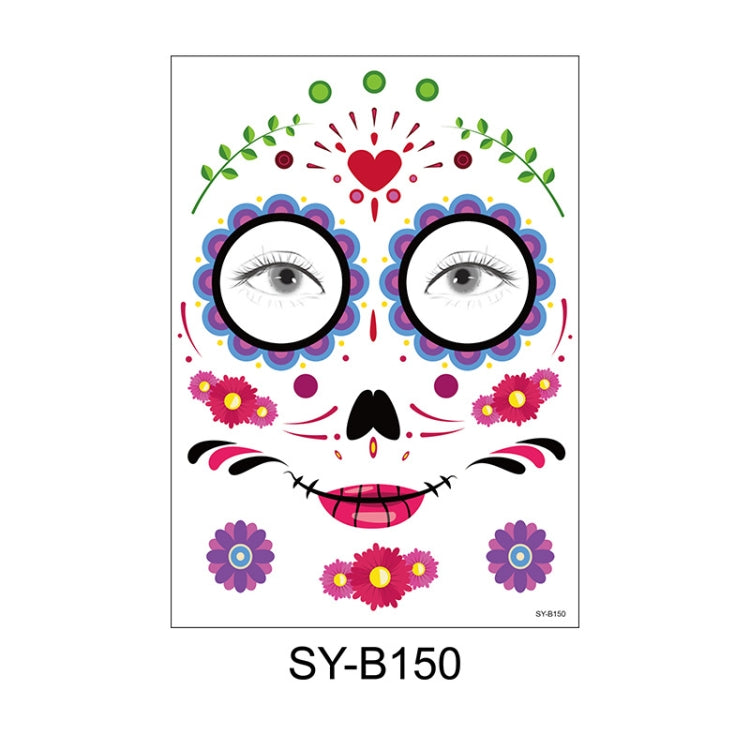 Waterproof And Sweat Proof Of The Dead Masquerade Party Temporary Stickers Halloween Face Tattoo Stickers