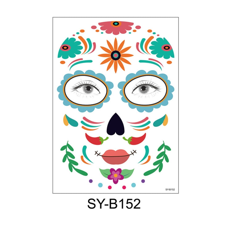 Waterproof And Sweat Proof Of The Dead Masquerade Party Temporary Stickers Halloween Face Tattoo Stickers