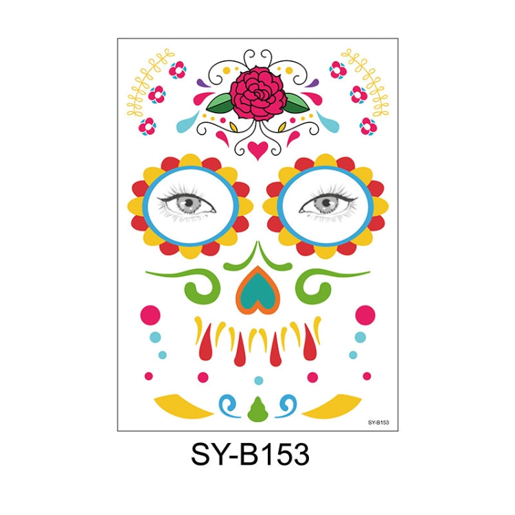 Waterproof And Sweat Proof Of The Dead Masquerade Party Temporary Stickers Halloween Face Tattoo Stickers
