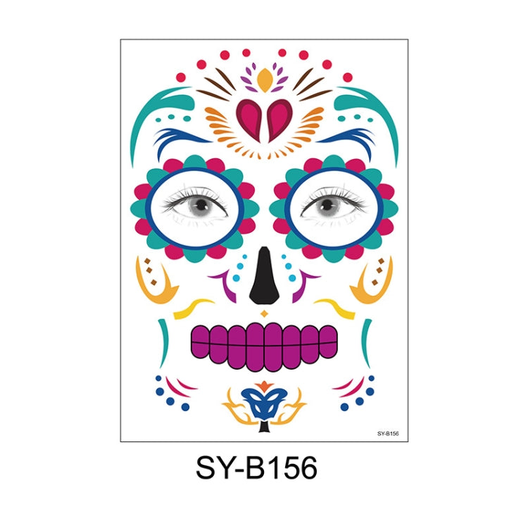 Waterproof And Sweat Proof Of The Dead Masquerade Party Temporary Stickers Halloween Face Tattoo Stickers