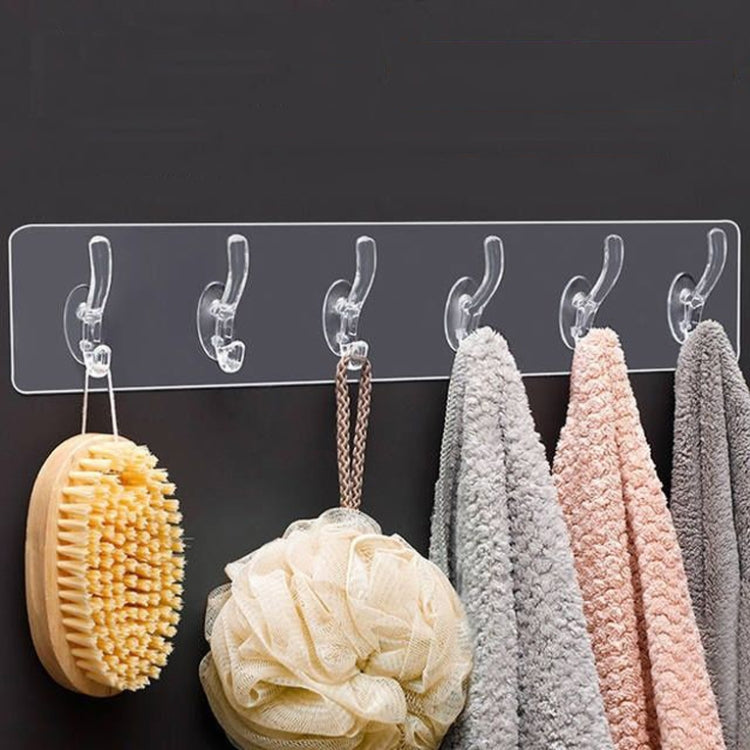 10 PCS Acrylic Six-Hiding Hanging Hook Punch-Free Household Hat Hook(Transparent)