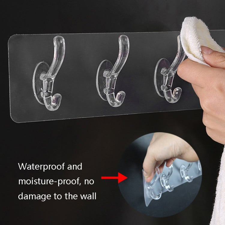 10 PCS Acrylic Six-Hiding Hanging Hook Punch-Free Household Hat Hook(Transparent)