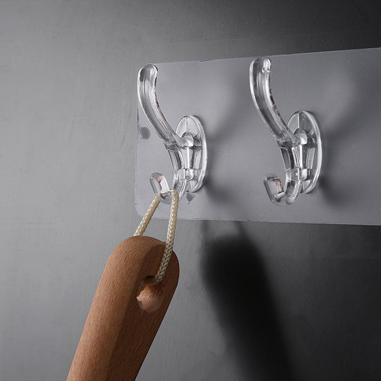 10 PCS Acrylic Six-Hiding Hanging Hook Punch-Free Household Hat Hook(Transparent)