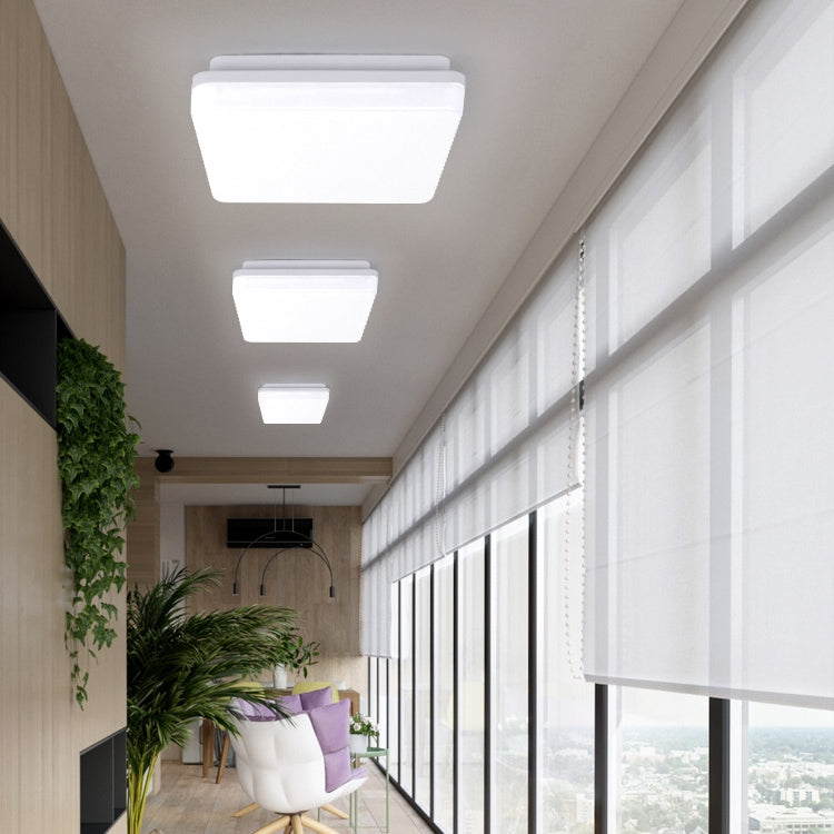 LED Ceiling Lamp Waterproof Moisture-Proof Dustproof Supply Light Bathroom Balcony Lamp, Power source: 230mm 18W