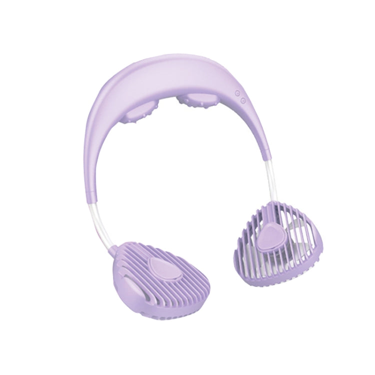 Light Leafless Spray Aromatherapy Massage Sports Mini Air Conditioner Fan Cooler Hanging Neck Fan Purple