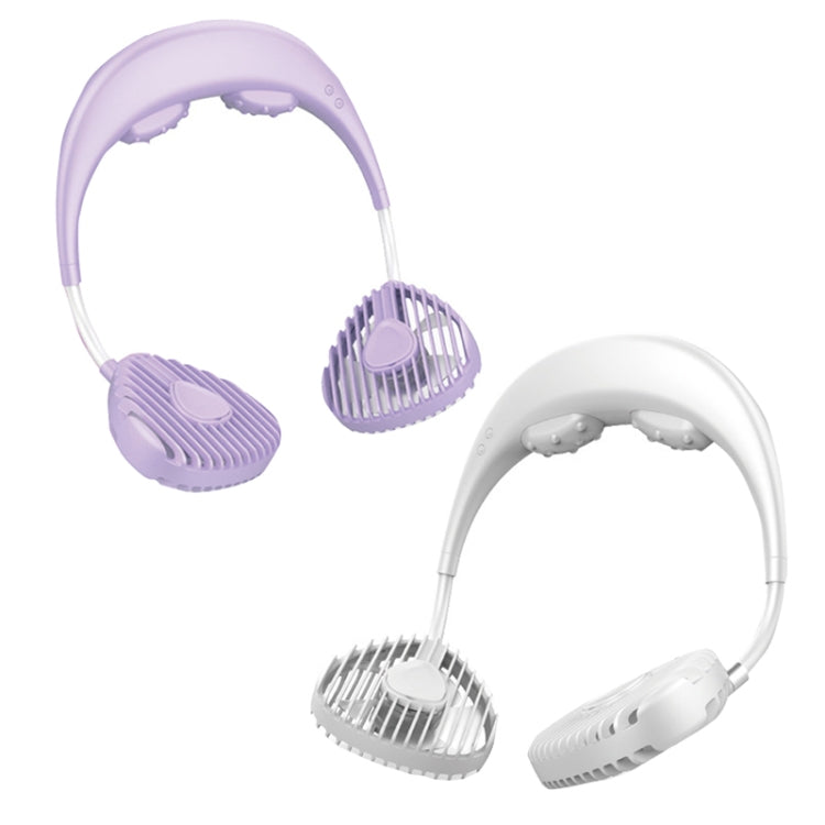 Light Leafless Spray Aromatherapy Massage Sports Mini Air Conditioner Fan Cooler Hanging Neck Fan Purple