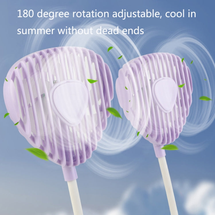 Light Leafless Spray Aromatherapy Massage Sports Mini Air Conditioner Fan Cooler Hanging Neck Fan Purple