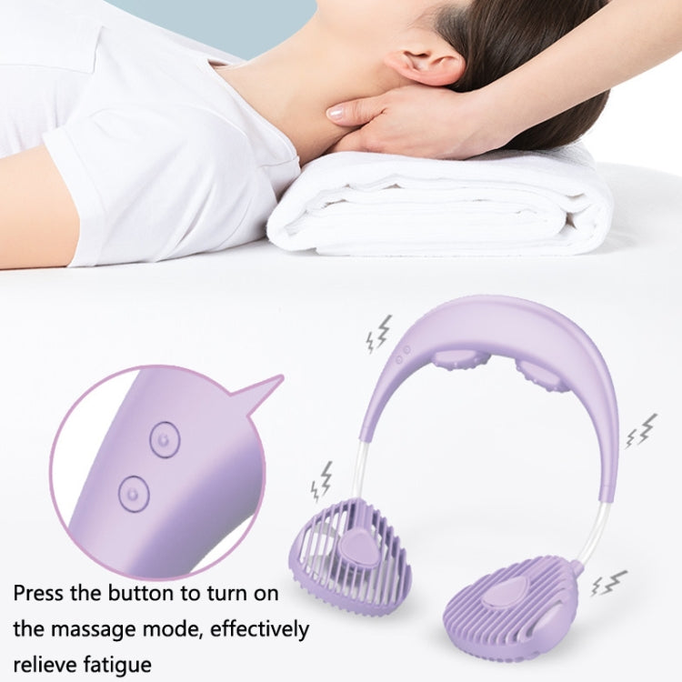 Light Leafless Spray Aromatherapy Massage Sports Mini Air Conditioner Fan Cooler Hanging Neck Fan Purple