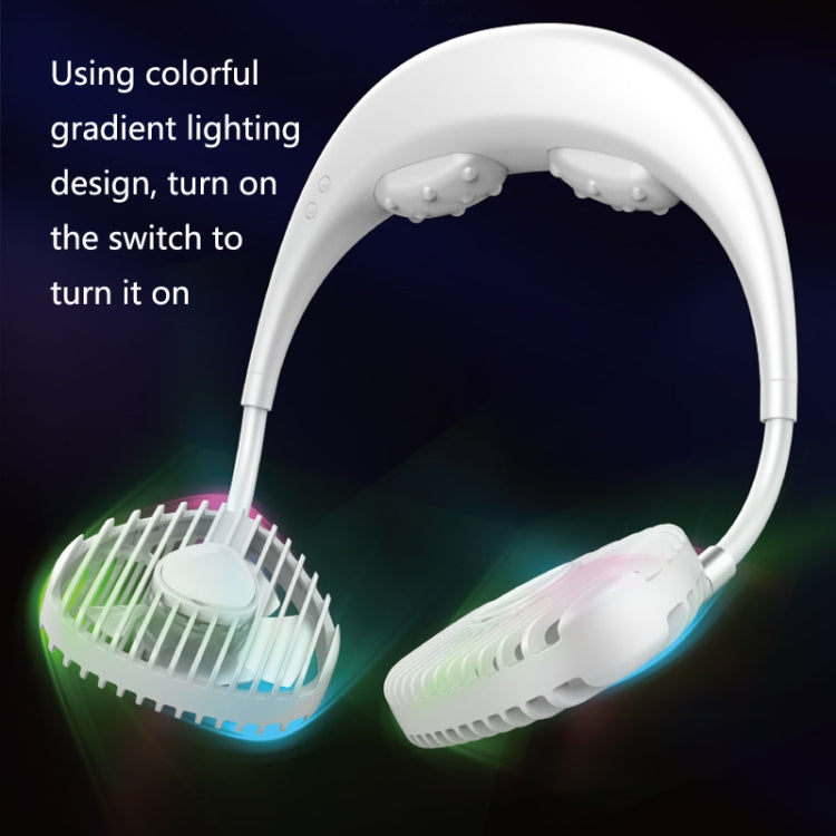 Light Leafless Spray Aromatherapy Massage Sports Mini Air Conditioner Fan Cooler Hanging Neck Fan White