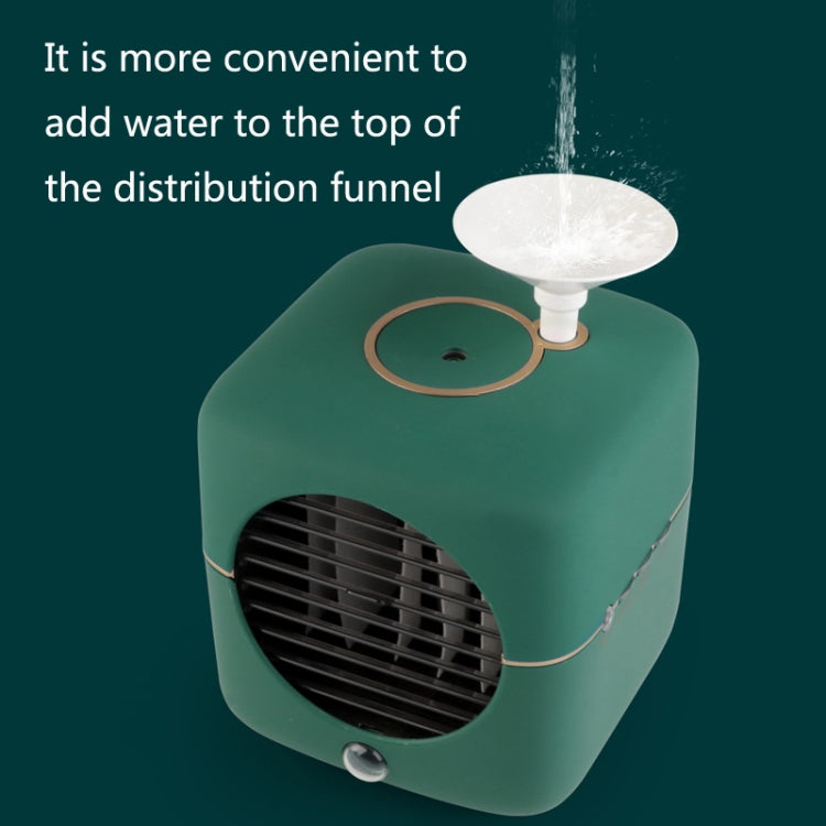 Light Leafless Spray Aromatherapy Massage Sports Mini Air Conditioner Fan Cooler Square Fan Green