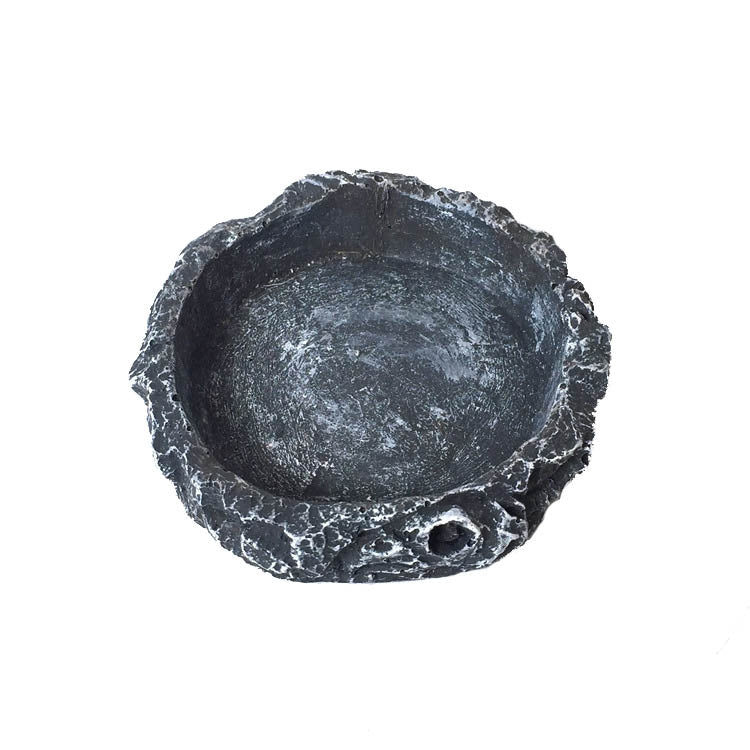 2 PCS Small Gray Food Bowl Reptile Water Food Basin Turtle Lizard Snake Water Basin
