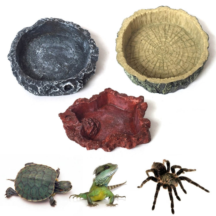 2 PCS Small Gray Food Bowl Reptile Water Food Basin Turtle Lizard Snake Water Basin