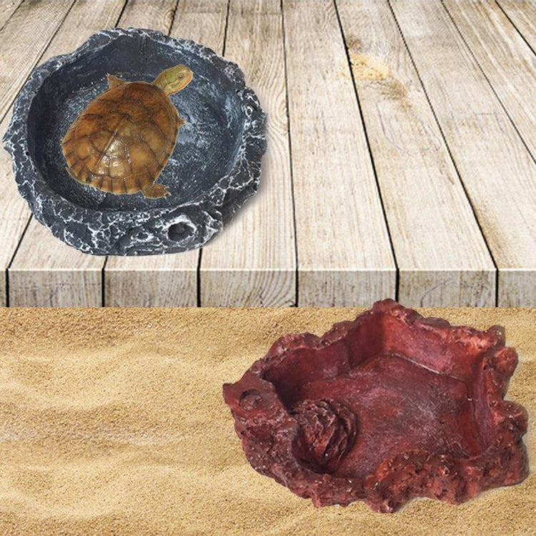 2 PCS Small Gray Food Bowl Reptile Water Food Basin Turtle Lizard Snake Water Basin