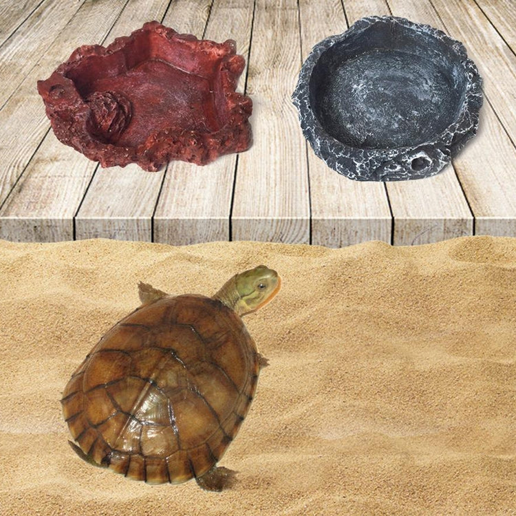 2 PCS Small Gray Food Bowl Reptile Water Food Basin Turtle Lizard Snake Water Basin