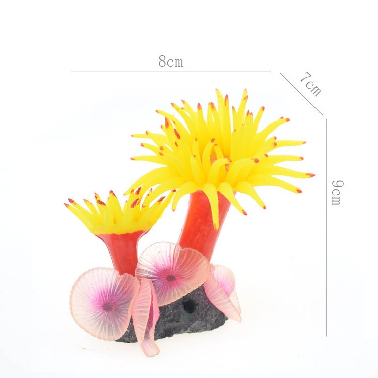 2 PCS Fish Tank Aquarium Simulation Landscaping Seabed Mollusk Coral Simulation Sea Tree Silicone Ornaments