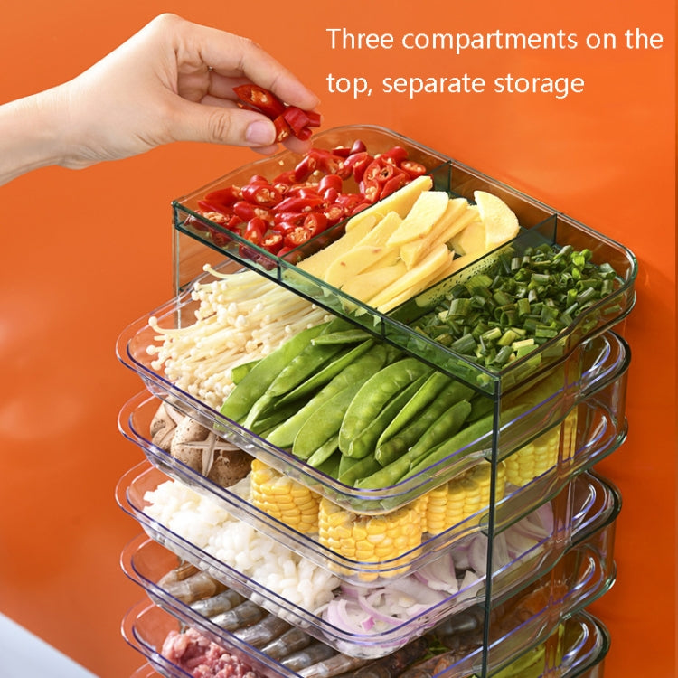 Multi-Function Punch-Free Multilayer Side Dish Kitchen Stacking Storage Rack, Specification: Transparent 3-layer