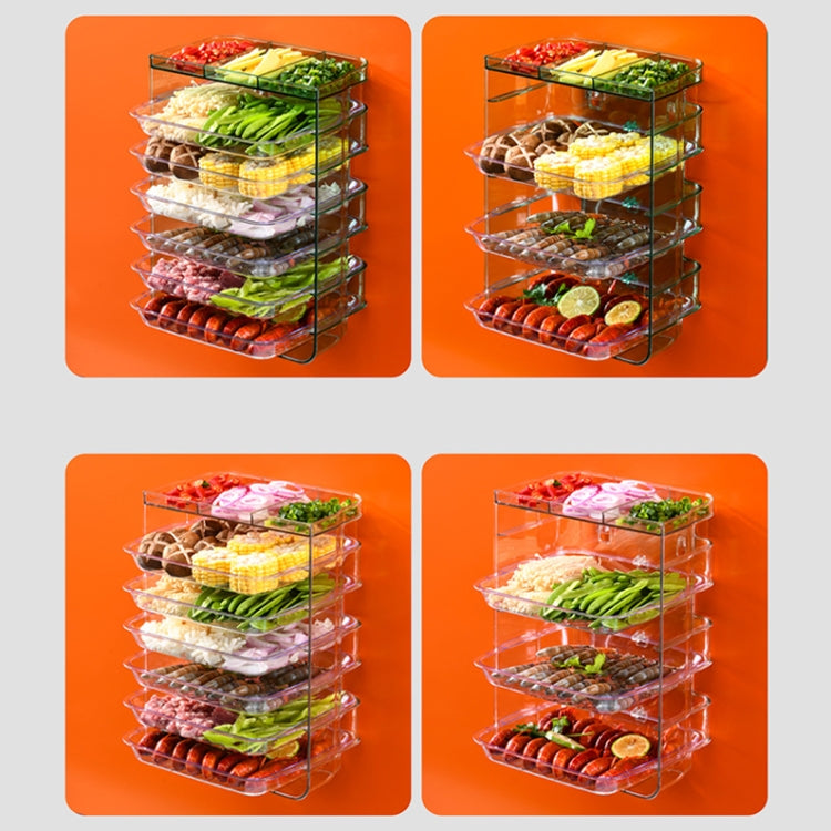 Multi-Function Punch-Free Multilayer Side Dish Kitchen Stacking Storage Rack, Specification: Jade Green 3-layer
