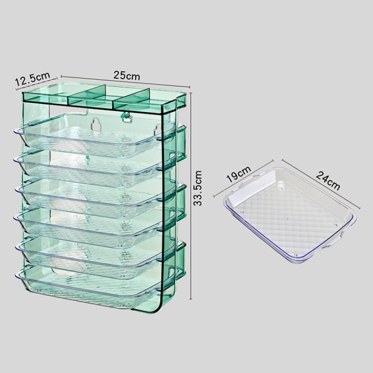 Multi-Function Punch-Free Multilayer Side Dish Kitchen Stacking Storage Rack, Specification: Jade Green 6-layer
