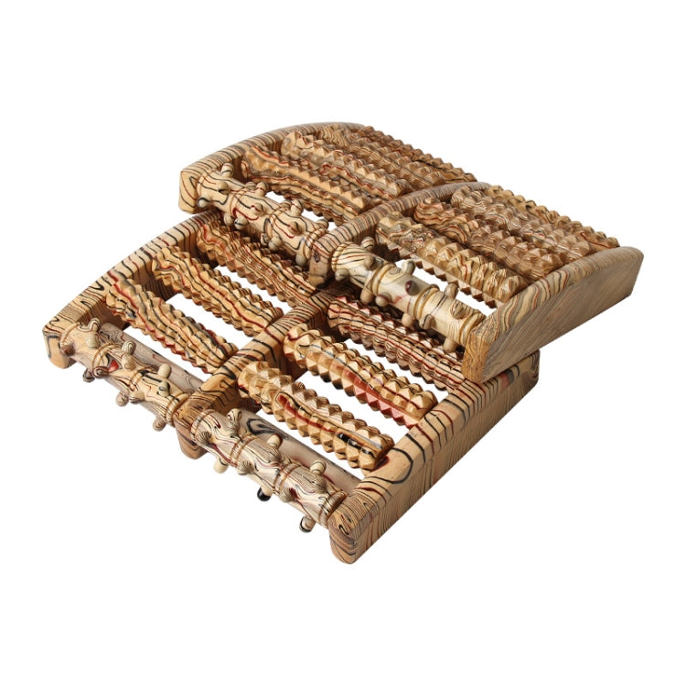 Wooden Foot Massager With Five Rows Of Foot Massage Rollers(Wooden Grain)