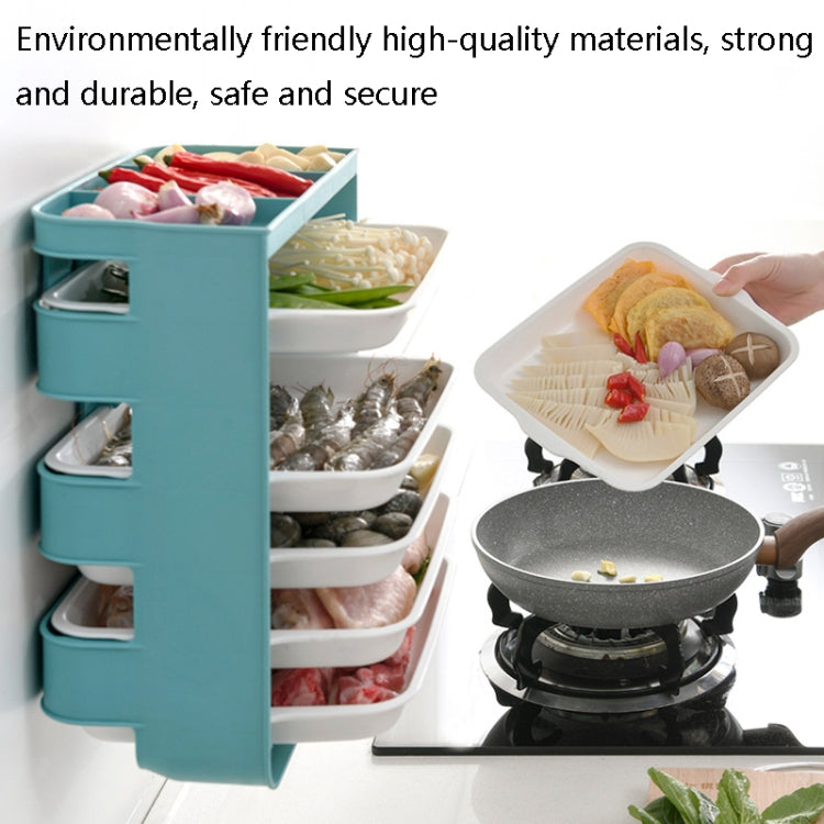 XW-PC001 Household Multi-Layer Punch-Free Side Dish Kitchen Wall Rack, Colour: Medium 6-layers (Gray)