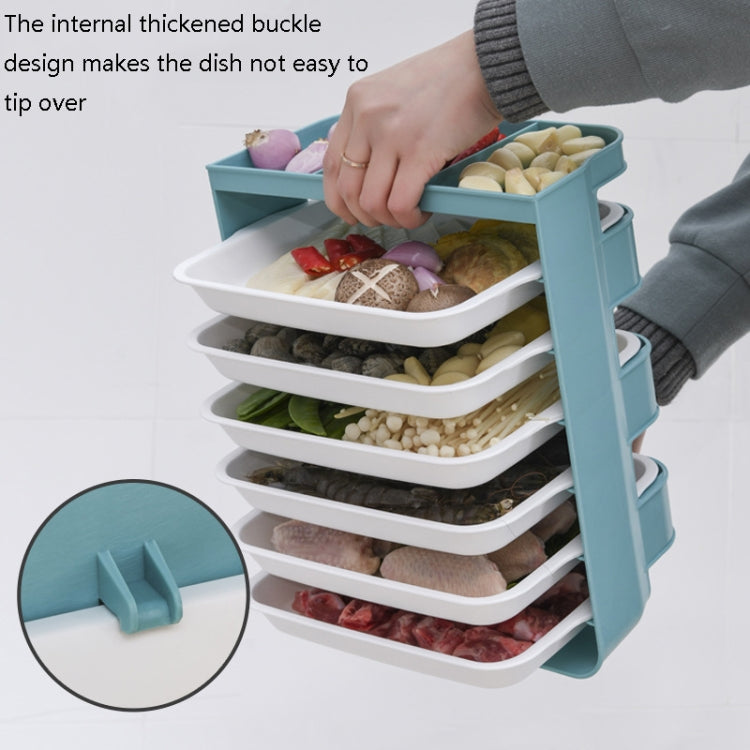 XW-PC001 Household Multi-Layer Punch-Free Side Dish Kitchen Wall Rack, Colour: Medium 6-layers (Gray)