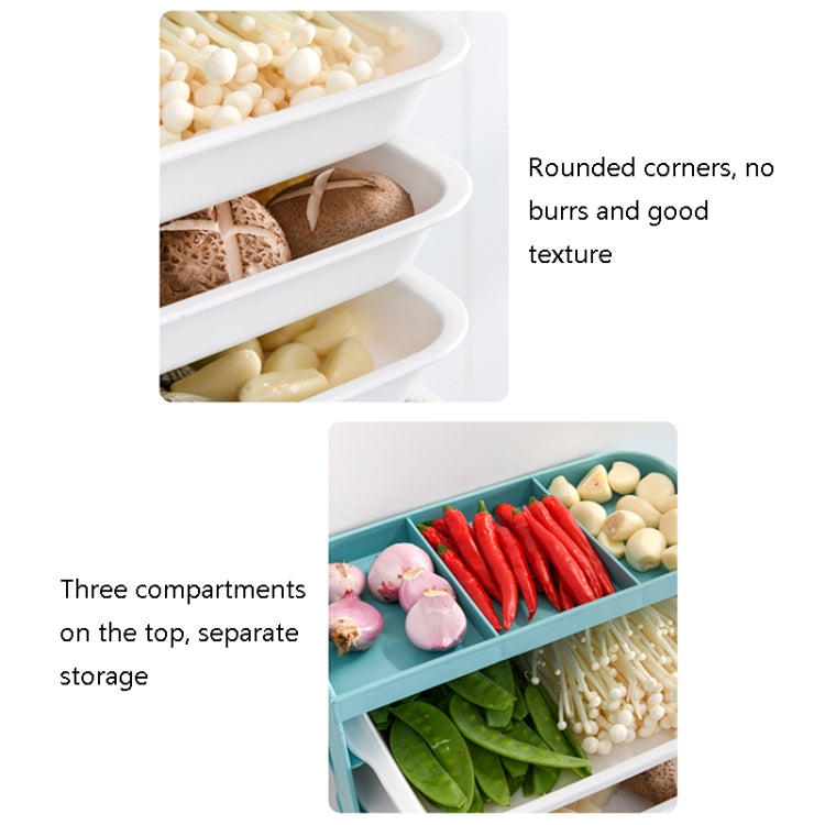 XW-PC001 Household Multi-Layer Punch-Free Side Dish Kitchen Wall Rack, Colour: Large 3-layers (Blue)