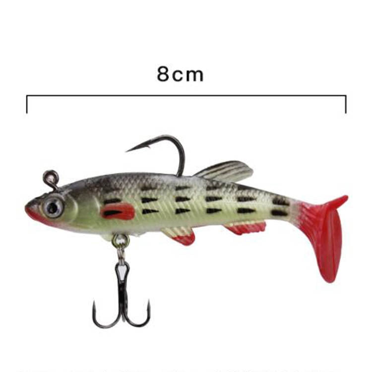 10 PCS Fish-Bait Road Sub-Bait Lead Fish With Single Hook And Three Anchor Hook Bait, Specification: 8cm 14g