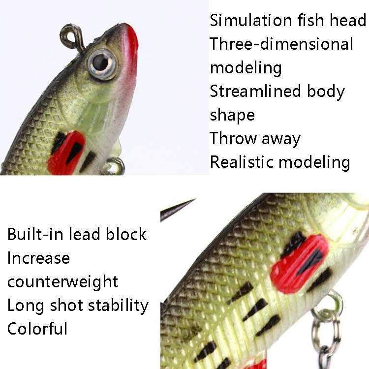 10 PCS Fish-Bait Road Sub-Bait Lead Fish With Single Hook And Three Anchor Hook Bait, Specification: 8cm 14g