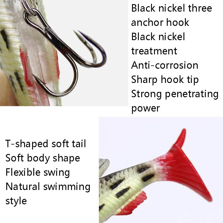 10 PCS Fish-Bait Road Sub-Bait Lead Fish With Single Hook And Three Anchor Hook Bait, Specification: 8cm 14g