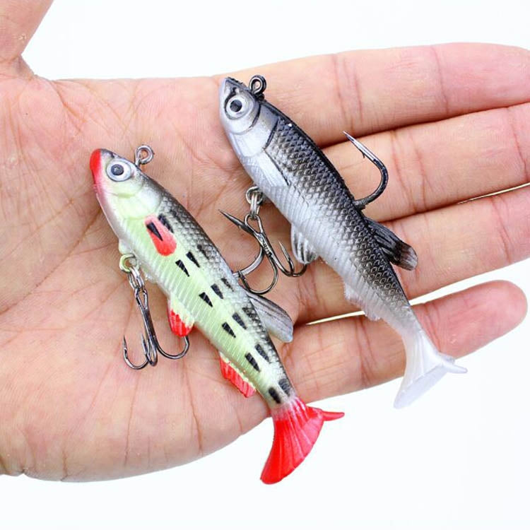 10 PCS Fish-Bait Road Sub-Bait Lead Fish With Single Hook And Three Anchor Hook Bait, Specification: 8cm 14g